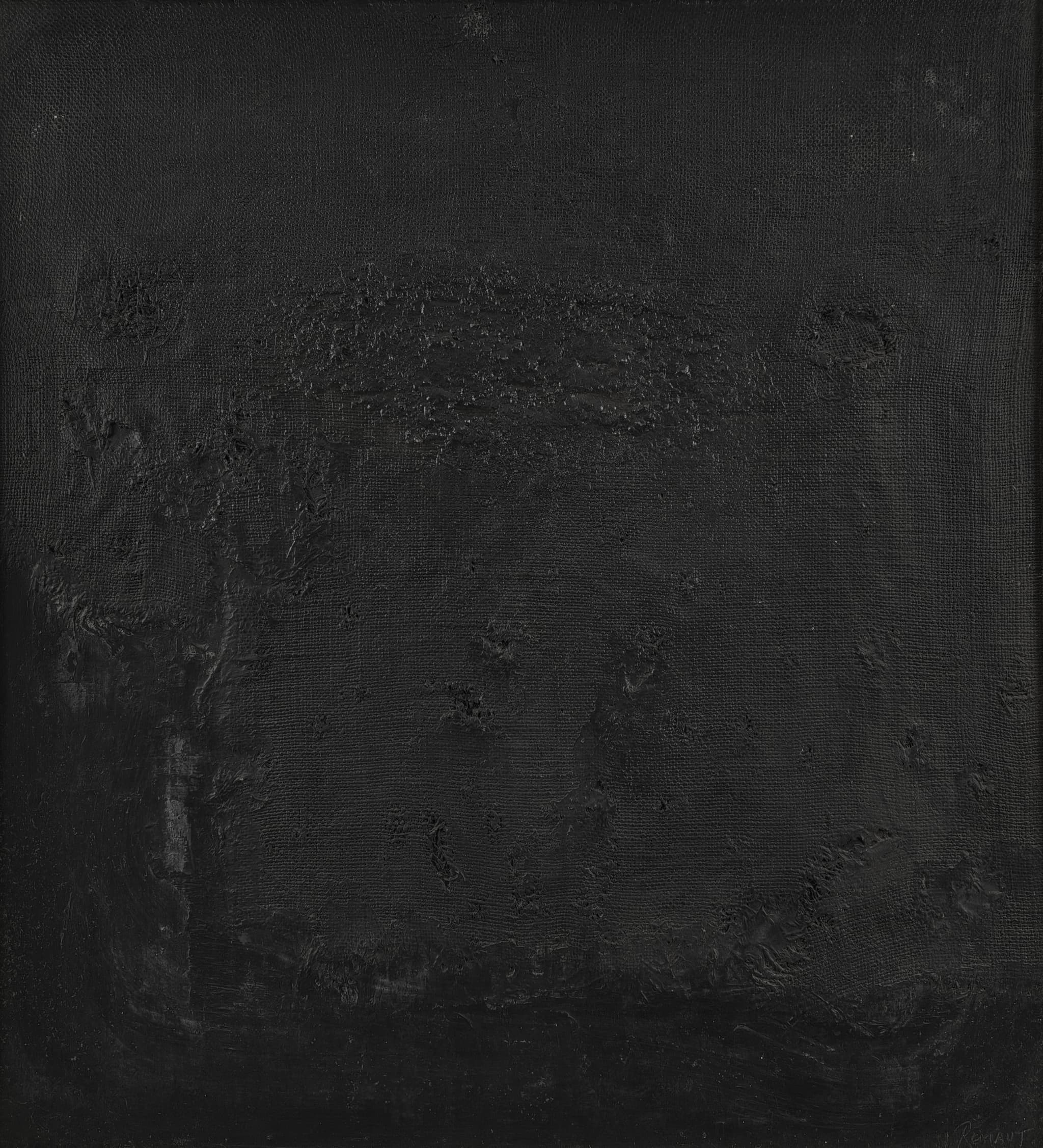 Untitled I (1987) — Mixed media acrylic on canvas by Belgian artist Roger Remaut