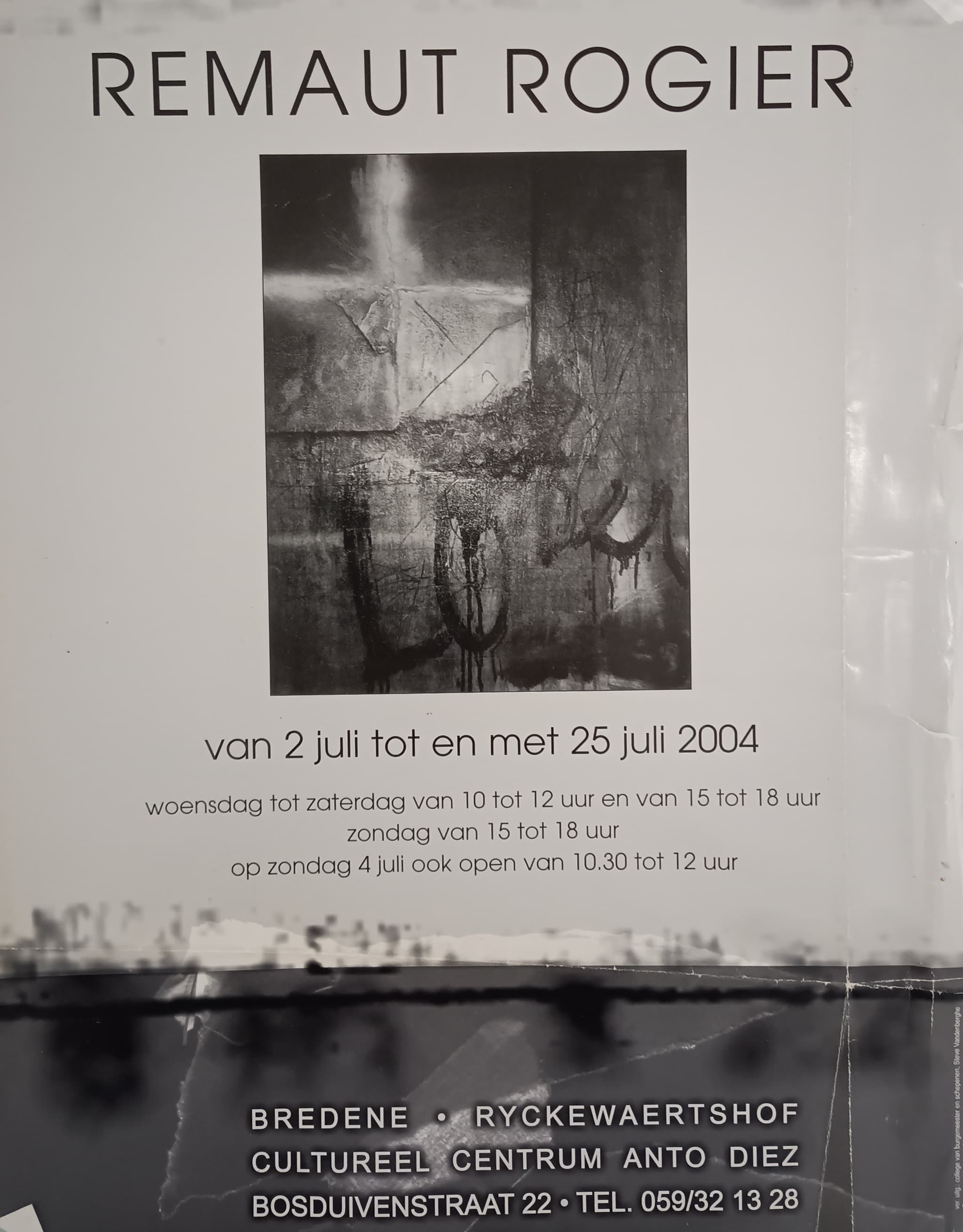 Solo exhibition poster — Roger Remaut, Bredene, 2004