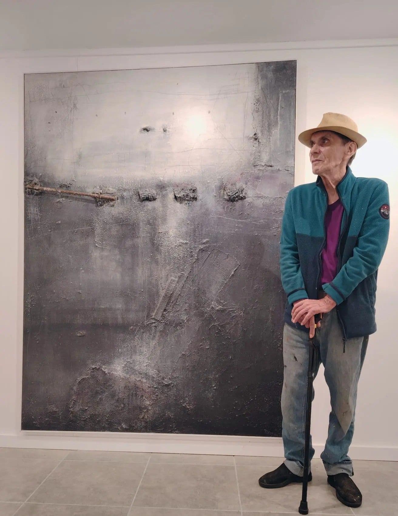 Acrylage Noir by Roger Remaut. Large format, mixed media, material painting.