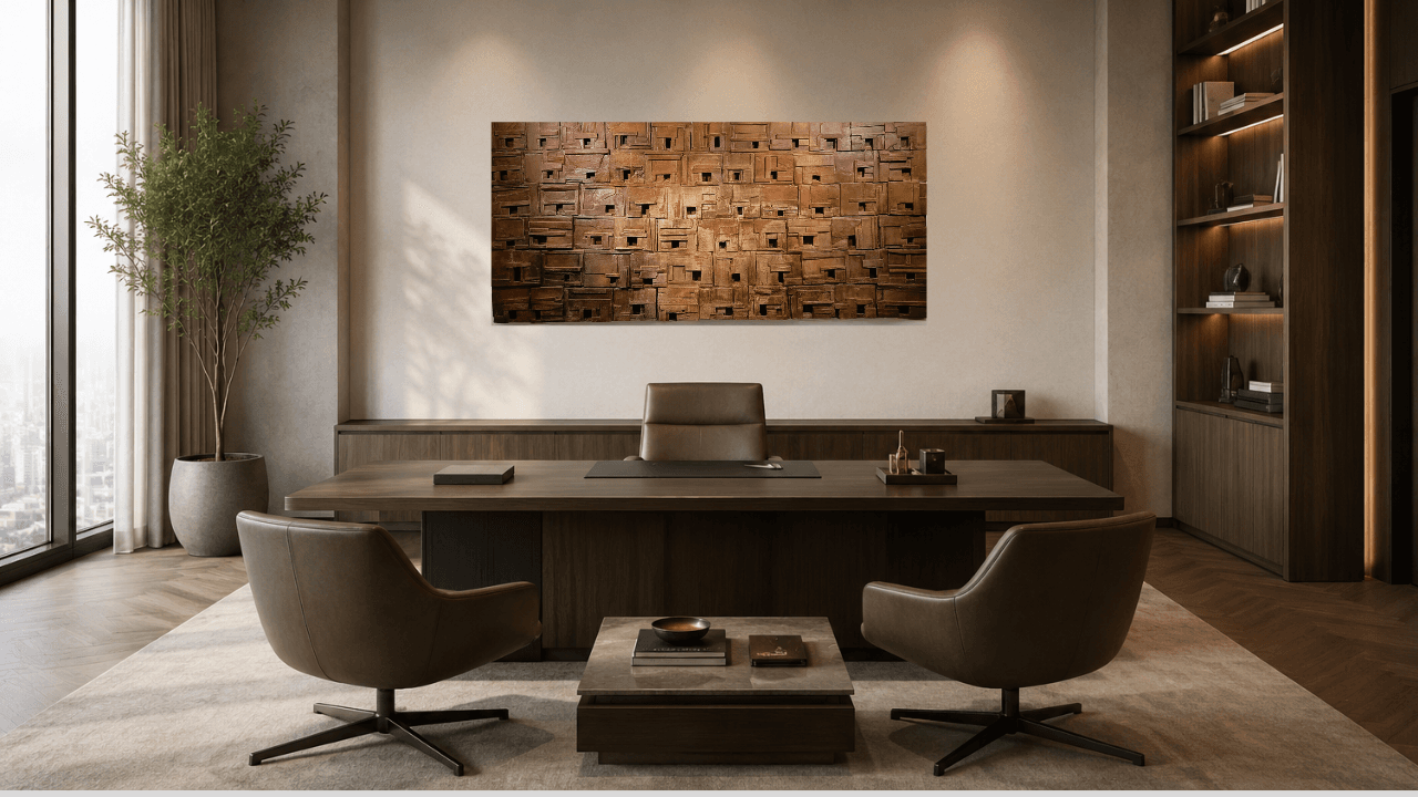 Relief by Roger Remaut. Original Art by Museum Collected Artist for Corporate Art leasing in Lisbon and Porto. Offices, Small Businesses, Hospitality, Hotels.